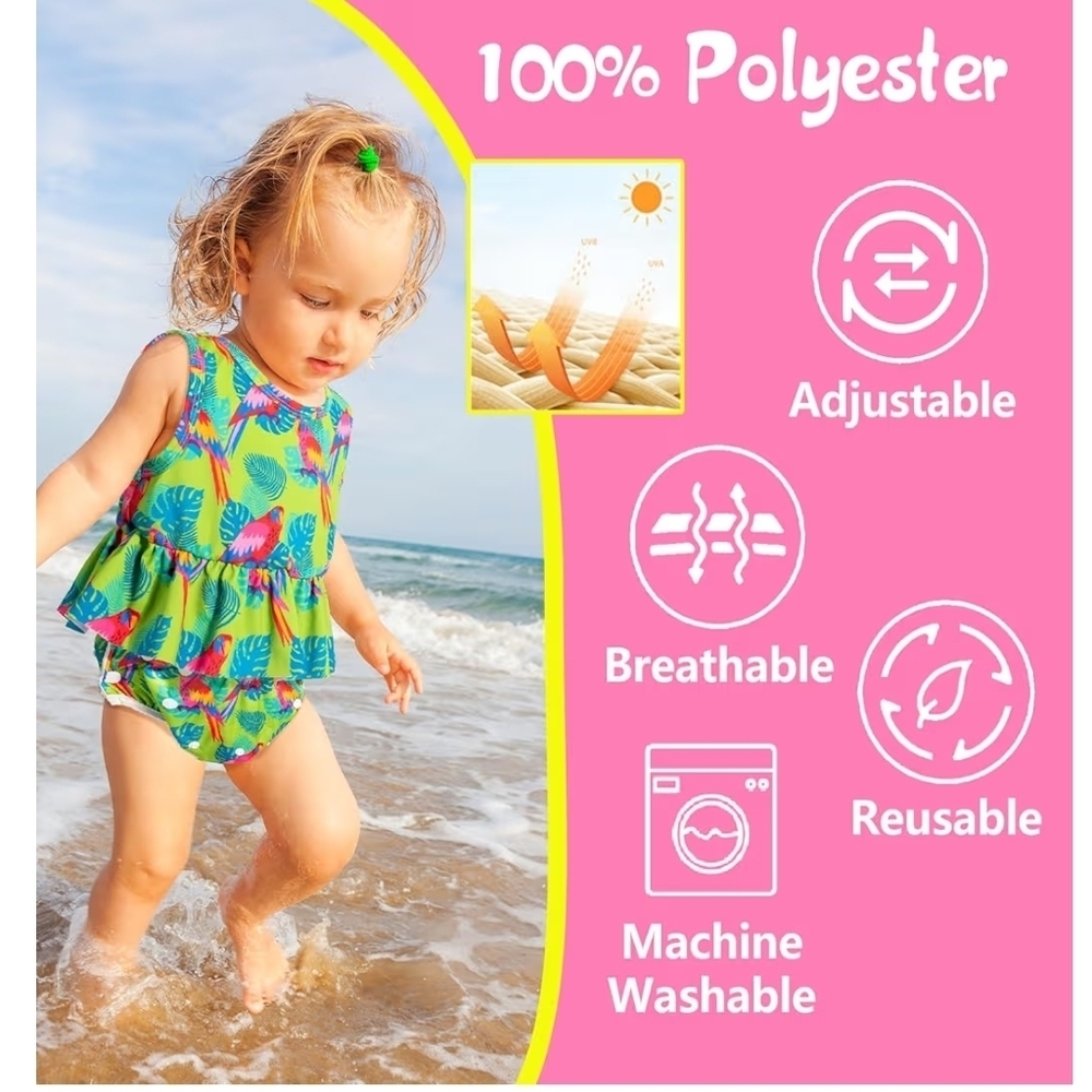 Babygoal Reuseable Swim Diaper Bundle Adjustable Size Newborn - 2T - Picture 2 of 11